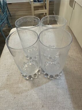 Set of 4 IMPERIAL ELEGANT MCM GLASS CANDLEWICK CRYSTAL WATER GLASSES 5 3/8"
